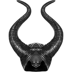Halloween Horns Maleficent Headpiece Woman Costume Evil Black Queen Horns Hat Cosplay Witch Headdress