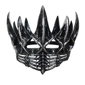 KIPETTO Halloween Crow Crown Gothic Crown Headpiece Evil Queen Crown Witch Costume Hair Accessories for Halloween Party Theme Costumes, Silver
