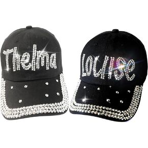 Popfizzy Bling Thelma and Louise Hats for Women Great for Girls Night Out Matching Cotton Black Caps