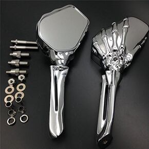 SMT-Skull Mirror Compatible With Road Royal Max Vstar 1100 1300 1600 1700 Warrior Virago Chro [B075VMPFF8]