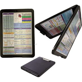 Nursing Storage Clipboard -Multiple Reference Sheets Great for Clinical rotations (Black)