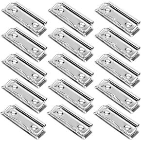 15Pcs Mountable Clipboard Clips Metal Clipboard Clips Document File Board Spring Clips for Office, School Stationery Supplies