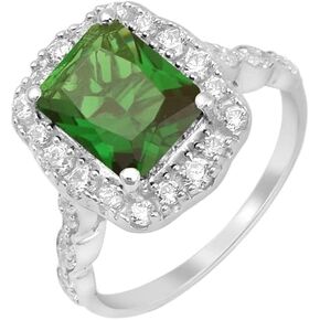 925 Sterling Silver Emerald Cut Multi Choice Gemstone Solitaire Ring For Women (3.00 Cttw, Gemstone Birthstone, Available In Size 6, 7, 8, 9,10)