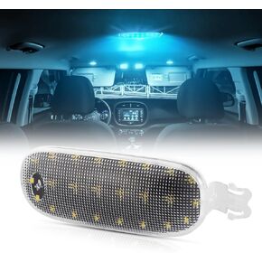 Ice Blue LED Interior Roof Dome Lights Cover Overhead Console Reading Lamps For Dodge Ram 1500 2500 3500 4500 5500 Dakota J-e-e-p-Liberty Commander Clear Dome Lamp Lens Console