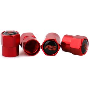 XDG 4Pcs Car Tire Covers Rustproof Metal Chrome Valve Stem Air Caps Set for GM Series RS Logo Camaro Styling Decoration Accessories Red