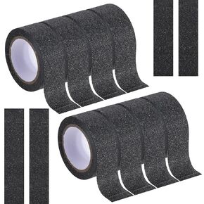 cobee 8 Rolls Black Glitter Tape, 5m Black Foil Washi Tape, Glitter Masking Tape Crafting Tape for Festival Decoration Scrapbooking Planner Gift Wrapping(Black)