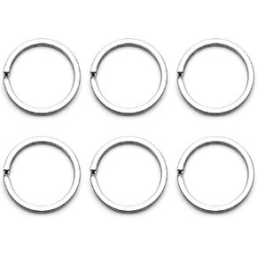 CRAFTMEMORE 20pcs Key Rings Keychain Rings Metal Flat Split Rings for Car Keys Attachment DIY Leathercraft PTK1 (20 mm, Antique Brass)