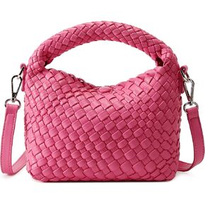 Fashion Small Woven Bag for Women, Handmade MINI HOBO Tote Bag Crossbody Handbag Travel Summer Beach Bag
