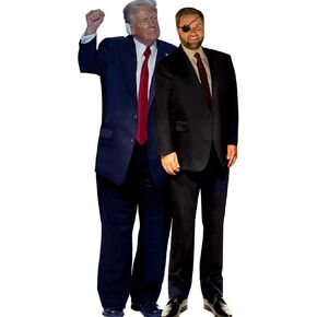 H38202 Donald Trump Ear Bandage JD Vance Eye Patch Cardboard Cutout Standee Standup