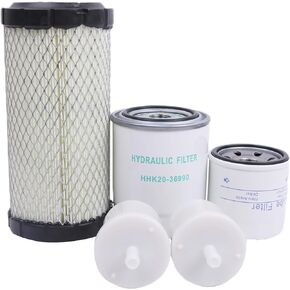 AIR/FUEL/OIL/HYD Filter Kit 5pcs Compatible with Kubota BX22 BX23 BX24 BX25 BX25DLB BX2200 BX2230 BX2350 BX2360 BX2370 BX2660 BX2670 ZD18 ZD21 ZD25 ZD28 GR2100 GR2110 GR2120, HH150-32430