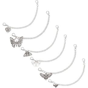 PH PandaHall 12pcs Shoe Chains 6 Styles Shoe Decoration Charms Butterfly Pendant Boot Chain Metal Shoe Chain Decoration Shoes Accessory for Women Men Sneakers Casual Shoes Boots Shoe Decor