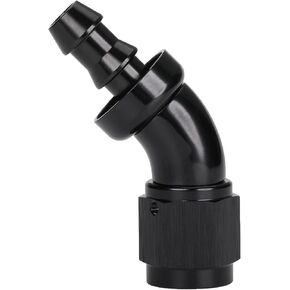 10AN 90 Degree Push Lock Full Flow Hose Fitting End Elbow Adapter Aluminum Black