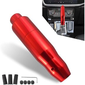 1 PC Car Automatic Shift Knob, 1.37" x 5.7" x 0.78" Alloy Easy Grip Decorative Shift Lever Knob with 8/10/12mm Adapter, Easy Control Accessories for Automatic Transmission Cars (Black)