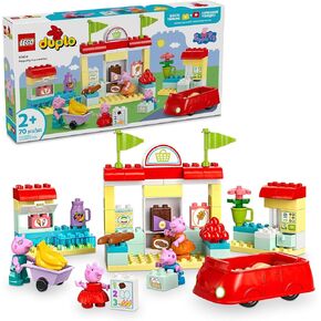 LEGO DUPLO Peppa Pig Supermarket Toy for Toddlers with 4 Figures Included, Creative Building Set for Preschoolers, Learning Toy That Helps Develop Fine Motor Skills, Gift for Kids Ages 2 and Up, 10434