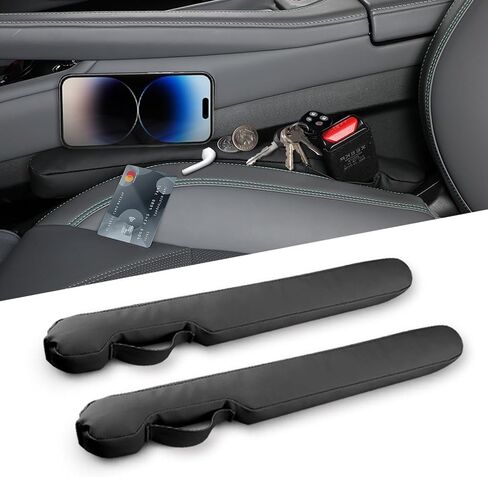 The All Box Leather Car Seat Gap Filler, 2 Pack, Black, Universal for Car Truck SUV in Saudi Arabia