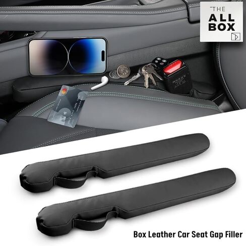The All Box Leather Car Seat Gap Filler, 2 Pack, Black, Universal for Car Truck SUV in Saudi Arabia