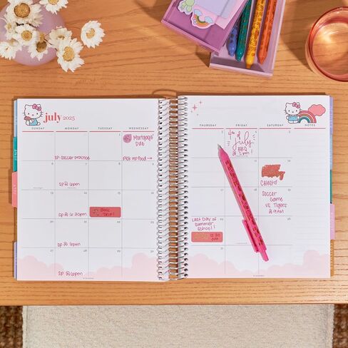 Hello Kitty 12-Month Weekly and Monthly Life Planner (Jan - Dec 2025), 7" x 9" Spiral Planner, Vertical Layout, Platinum Coil, Hello Kitty & Friends Dreamer Covers, Hello Kitty Pages by Erin Condren in Saudi Arabia