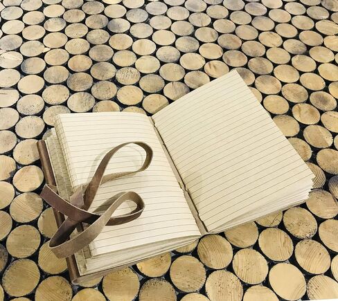 Leather Journal Writing Notebook - Antique Handmade Leather Bound Daily Notepad for Men and Women Lined Paper Large 8 x 6 Inches, in Saudi Arabia