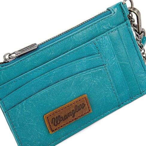 Montana West X Wrangler Wallet Card Holder RFID Credit Card Holder for Women Small Card Wallet Keychain Wallet with Wristlet Strap in Saudi Arabia