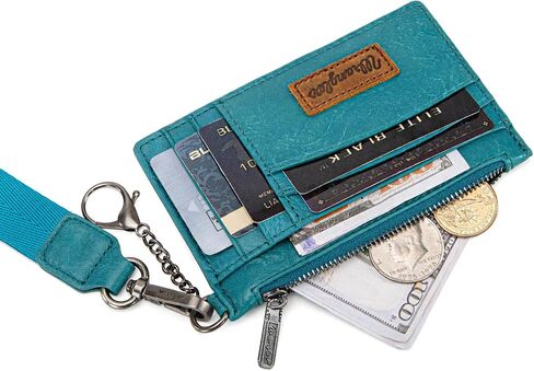 Montana West X Wrangler Wallet Card Holder RFID Credit Card Holder for Women Small Card Wallet Keychain Wallet with Wristlet Strap in Saudi Arabia