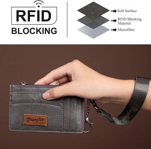 Montana West X Wrangler Wallet Card Holder RFID Credit Card Holder for Women Small Card Wallet Keychain Wallet with Wristlet Strap in Saudi Arabia