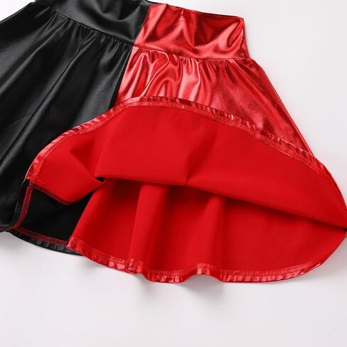 ABAFIP Women's Shiny Pleated Mini Skirt High Waisted Flared A-Line Short Rave Skater Skirts in Kuwait