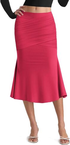 Pasgreson Women's Fishtail Midi Skirts High Waist Mermaid Bodycon Skirts Stretch Work Business Pencil Skirt in Saudi Arabia