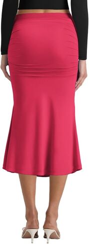 Pasgreson Women's Fishtail Midi Skirts High Waist Mermaid Bodycon Skirts Stretch Work Business Pencil Skirt in Saudi Arabia