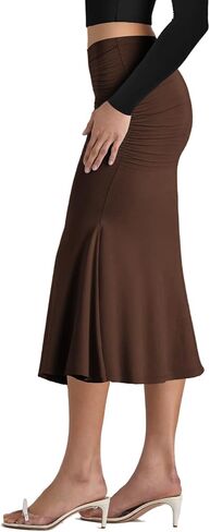 Pasgreson Women's Fishtail Midi Skirts High Waist Mermaid Bodycon Skirts Stretch Work Business Pencil Skirt in Saudi Arabia
