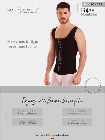 شكل مفهوم 062 063 Fajas كولومبياناس الفقرة Hombres رجل حزام عالية ضغط Garmen ملابس داخلية محدد شكل الجسم للرجال in Kuwait