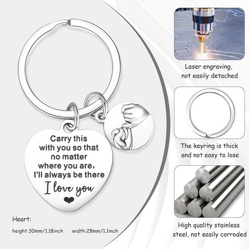 YATOJUZI Gifts for Mom,Thank You Gifts for Teacher Nurse Couple,Heart Keychain,Inspirational Gifts for Friends Sister Aunt in Kuwait