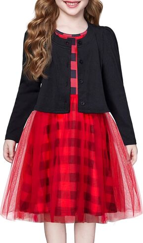 Arshiner Toddler Tutu Dress and Knit Cardigan Girls Fall Party Tulle Dresses and Long Sleeve Shrug Set in Saudi Arabia