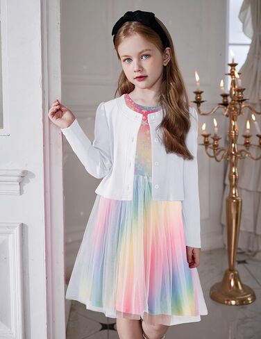 Arshiner Toddler Tutu Dress and Knit Cardigan Girls Fall Party Tulle Dresses and Long Sleeve Shrug Set in Saudi Arabia