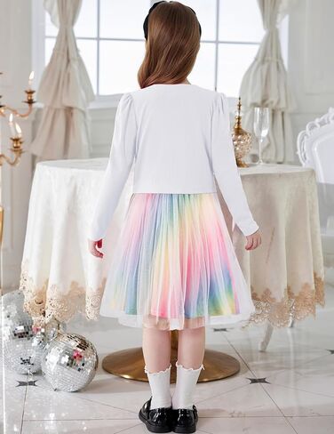 Arshiner Toddler Tutu Dress and Knit Cardigan Girls Fall Party Tulle Dresses and Long Sleeve Shrug Set in Saudi Arabia