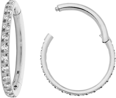 365 SLEEPERS G23 Titanium 16G Gem Hinged Segment Ring Helix Tragus Septum Nose Body Piercing Jewelry in Kuwait