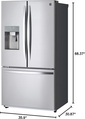 كينمور 75505 23.5 متر مكعب. قدم فريزر سفلي بباب فرنسي، من الفولاذ المقاوم للصدأ in Kuwait