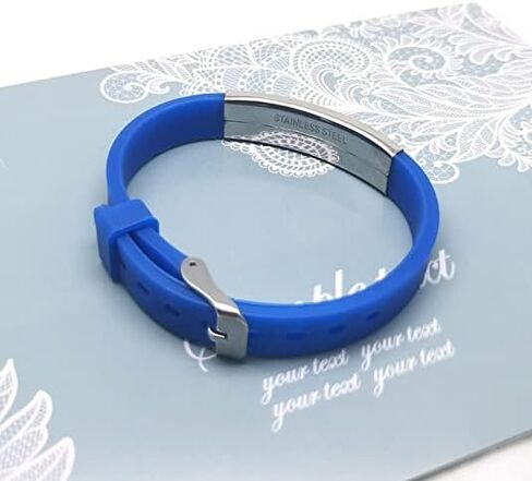 GMXLin Medical Alert Silicone Sport Bracelet for Men Women Stainless Steel First Aid Health Monitoring Adjustable Emergency ID Wristband Bracelets in Saudi Arabia