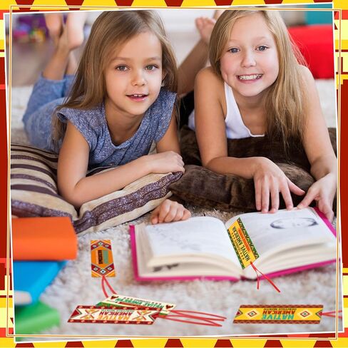 مجموعة Tinlade 200 قطعة من الإشارات المرجعية للتراث الأمريكي الأصلي مع شريط، علامات مرجعية للتراث الأمريكي الأصلي مع شريط، ديكورات الإشارات المرجعية الهندية الأمريكية الأصلية لطلاب مدرسي المدارس وهدايا محبي الكتب in Kuwait