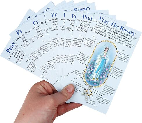 منشورات صلاة المسبحة الوردية، كتيب تعليمي للمبتدئين، منشورات الكنيسة الكاثوليكية، 6 ¼ × 14 بوصة (عبوة من 10) in Kuwait