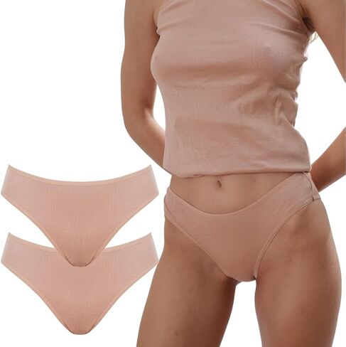 ORGANICKID Women's Organic Cotton Underwear Full Briefs Soft Breathable GOTs Certified Ladies Panties pack of 2 in Kuwait