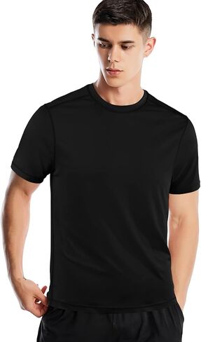 Athletic Shirts for Men Short Sleeve Quick Dry Workout Running Gym Sport Exercise Tee Moisture Wicking in Kuwait