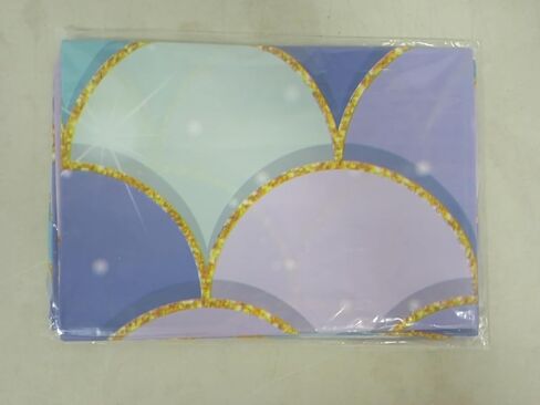 3 قطع من مفارش المائدة حورية البحر، أغطية طاولات عيد ميلاد حورية البحر، أغطية طاولة مستديرة لحورية البحر المحيط وقشور أسماك البحر للفتيات تحت البحر، مستلزمات حفلات حورية البحر، مقاس 84 × 84 بوصة in Kuwait