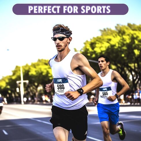 مجموعة عصابة رأس ونظارات شمسية من كين - عصابة رأس لايتنينج سوداء، إكسسوارات زي الهالوين كين، باندانا رائعة مريحة لحفلات الأفلام التنكرية للرجال in Kuwait