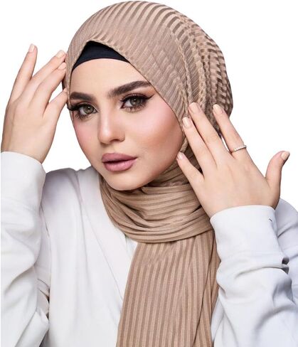 الحجاب الفوري للنساء | غطاء رأس 100% قطن مضلع | حجاب سهل الارتداء مع دبوس معدني in Saudi Arabia