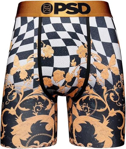 PSD Men's Check Place Boxer Briefs, Gold, XL in Saudi Arabia