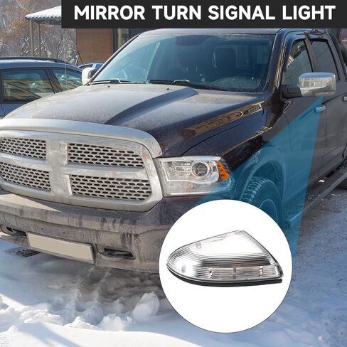 Mirror Turn Signal Light Front Left Drive Side - Compatible Dodge Ram 1500 2500 2009-2018 - Replace Part 68064949AA in Saudi Arabia