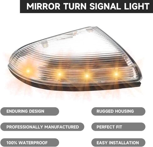 Mirror Turn Signal Light Front Left Drive Side - Compatible Dodge Ram 1500 2500 2009-2018 - Replace Part 68064949AA in Saudi Arabia