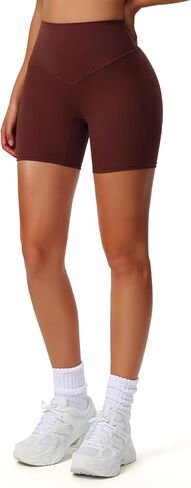 Aoxjox Workout Biker Shorts for Women High Waisted Exercise Athletic Gym Running Breeze Yoga Shorts 6" in Kuwait