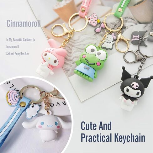 Cute School Supplies Set, Kawaii School Supplies Gift Set, Including Cartoon Journal Pencil Case Ballpoint Pen ID Badge Holder Stickers Key Chain Bookmark in Saudi Arabia