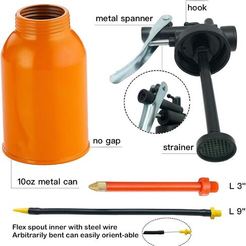 Metal Pump Oil Can with Flex and Straight Spout for All Lubrication Need of Car, Bikes and Machines in Saudi Arabia